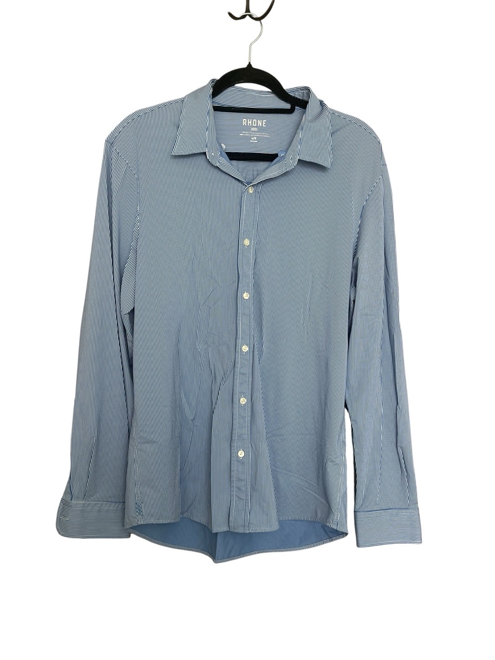 RHONE Men's Blue Long Sleeve Button-Up Shirt
